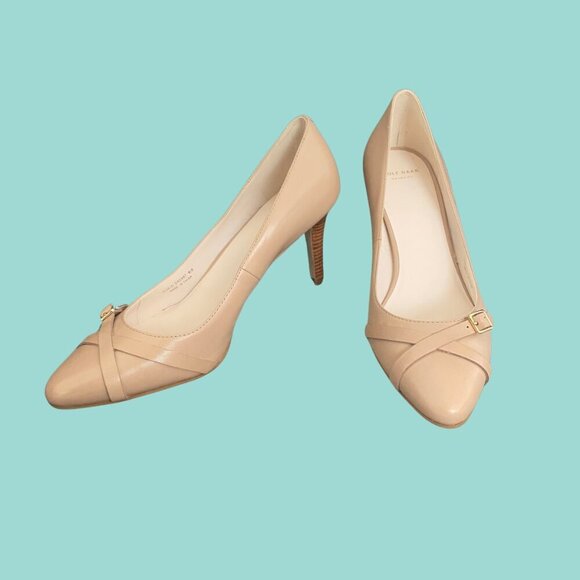✨Cole Haan Lena Buckle Pump II – Maple Sugar Leather Heels | Size 8.5B✨ - Picture 2 of 11